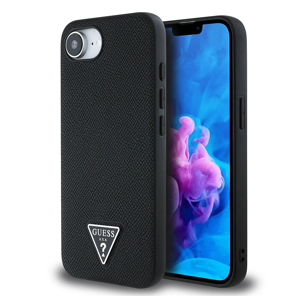 Guess iPhone 16E Orjinal Lisanslı Magsafe Grained Triangle Telefon Kılıfı Guess iPhone 16E Orjinal Lisanslı Magsafe Grained Triangle Telefon Kılıfı
